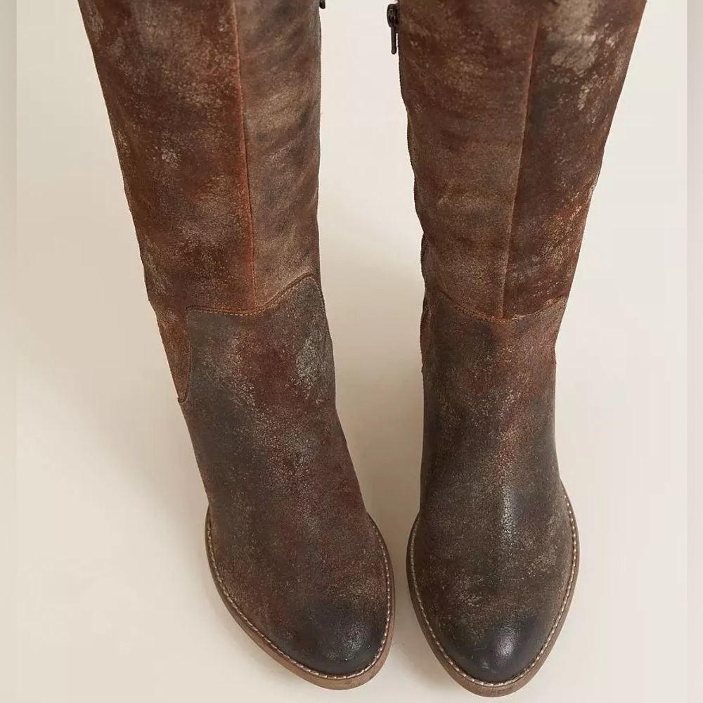 Diba True Sunset Sail Brown Leather Over the Knee Distressed Boots Size 8.5 - Picture 10 of 16
